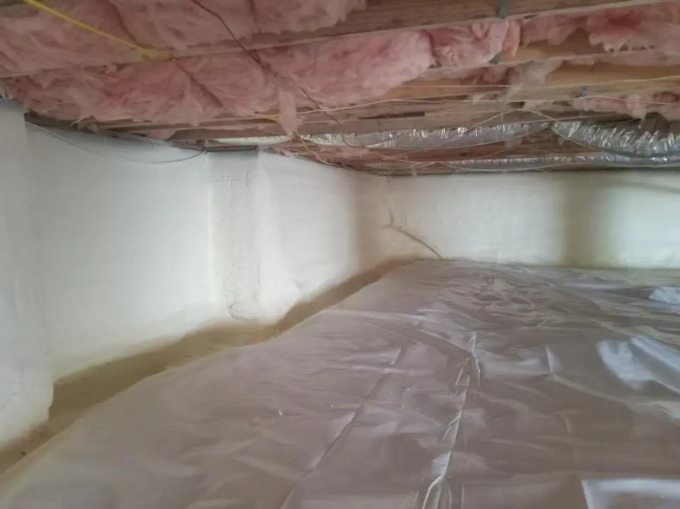 Crawl space encapsulation with closed-cell spray foam for Attic Insulation in Rockford